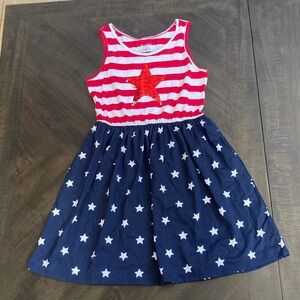 Red and Blue Star Patterned Girls Dress